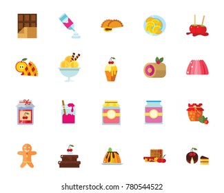 Desserts icon set