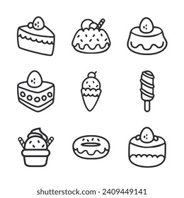 Icono de postres aislado en blanco