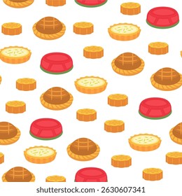 desserts, pastries and cake illustration pattern. Cake Seamless Pattern background. pie pattern background. 