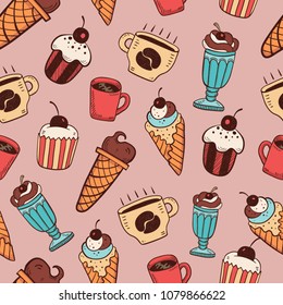 Desserts Seamless Pattern