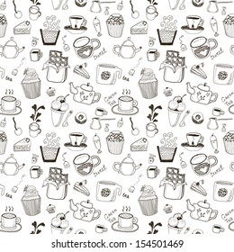 Desserts seamless pattern