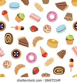 desserts seamless pattern