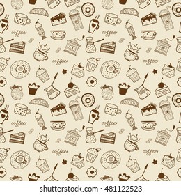 Desserts seamless pattern