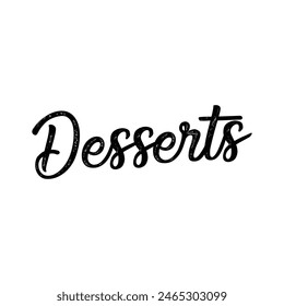 texto de postres sobre fondo blanco.