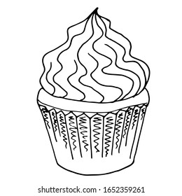 Nachspeisen in der Vektorillustration. Süßes Essen