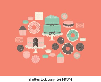 desserts vector/illustration