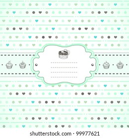 Desserts vintage style greeting card with copy space