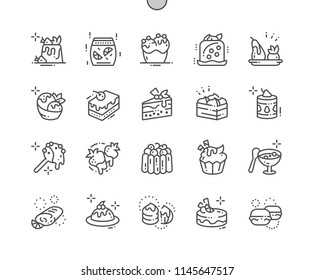 Desserts Well-crafted Pixel Perfect Vector Thin Line Icons 30 2x Grid for Web Graphics and Apps. Simple Minimal Pictogram