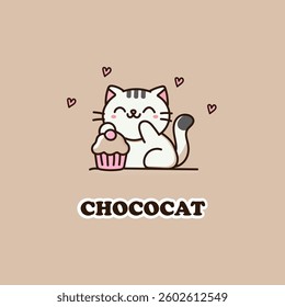 “Sweet desserts and a white cat”