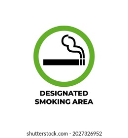 Destignated smoking area sign. Vector icon.