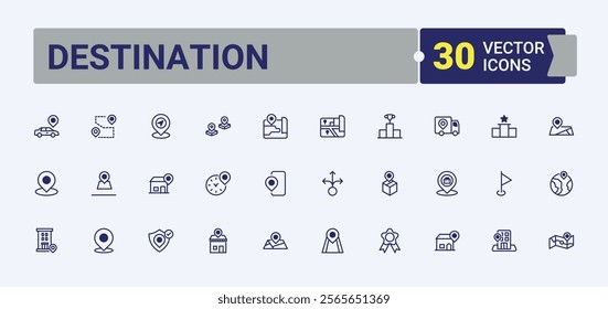 Destination Babies Care icon pack. Icons search, web, off, home, address, geo, here, road. Set of line pictogram. Outline and solid pictogram.