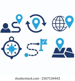 destination, campass, geolocation, change location, path, exact location icon symbol illustration
