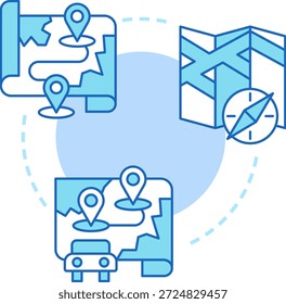 Destination And Compass Navigation Illustration Illustration
