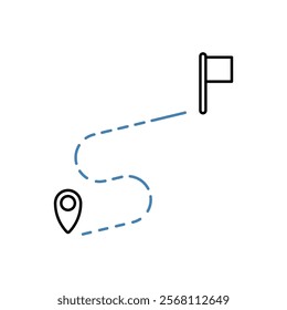 destination concept line icon. Simple element illustration. destination concept outline symbol design.