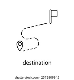 destination concept line icon. Simple element illustration. destination concept outline symbol design.