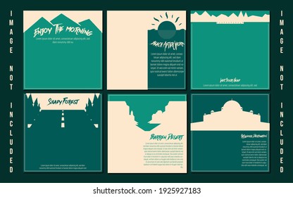 Destination Concept. Square banner theme template.