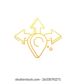 Ilustração de estoque de vetor de ícone de direção de destino
