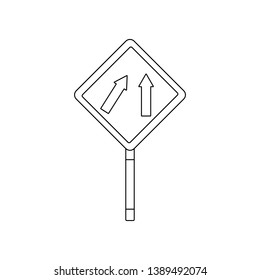 Destination distance colored icon. Element of road signs and junctions for mobile concept and web apps icon. Outline, thin line icon for website design and development, app 
