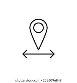 Destination distancing icon Flat fill set collection