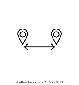 Destination distancing icon Flat illustration sign