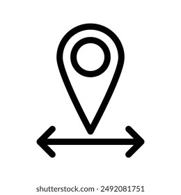Destination distancing icon linear logo mark in black and white