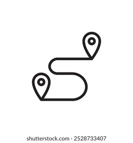 Ícone de distanciamento de destino Vetor de contorno para interface do usuário da Web