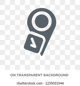Destination done icon. Trendy flat vector Destination done icon on transparent background from Maps and Locations collection. 