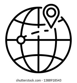 Destination of export goods icon. Outline destination of export goods vector icon for web design isolated on white background