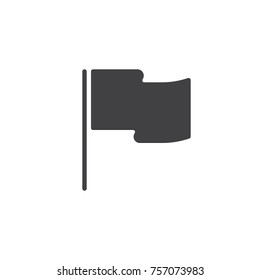 Destination flag icon vector, filled flat sign, solid pictogram isolated on white. Waving flag symbol, logo illustration.