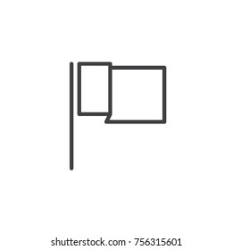 Destination flag line icon, outline vector sign, linear style pictogram isolated on white. Flag symbol, logo illustration. Editable stroke