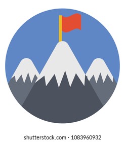 
Destination flag. Milestone flat icon.
