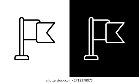 Destination Flag White Icon Set Design