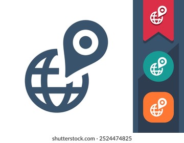 Destination, Globe, Location, Map, GPS Icon. Professional, pixel perfect icon. EPS 10 format.
