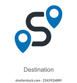 Destination and goal icon concept