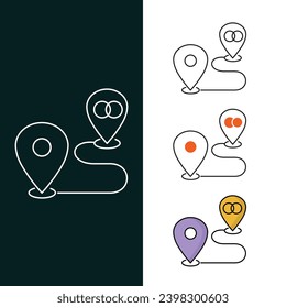 "Destination, GPS, Vector illustration Icon Design"