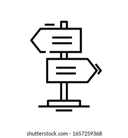 Destination guide line icon, concept sign, outline vector illustration, linear symbol.