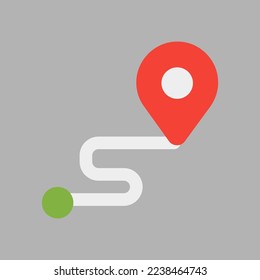 Icono de destino en estilo plano sobre viajes, uso para presentación de aplicaciones móviles del sitio web