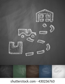 destination icon. Hand drawn vector illustration