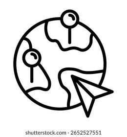 Ilustración vectorial de línea de ícono de destino