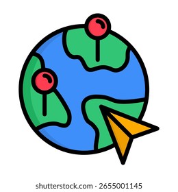 Destination Icon Lineal Color Vector Illustration