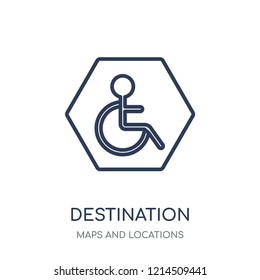 Destination icon. Destination linear symbol design from Maps and locations collection. Simple outline element vector illustration on white background.