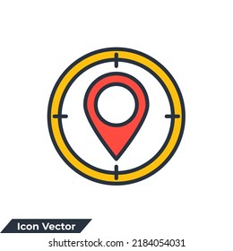 destination icon logo vector illustration. position symbol template for graphic and web design collection