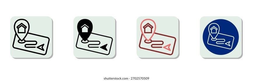 Destination Icon Multi Style Vector Illustration