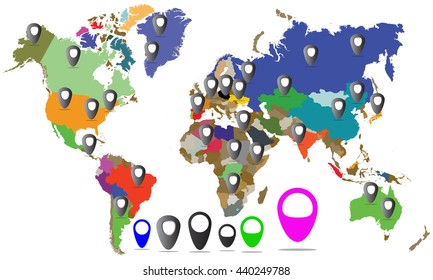 
destination icon on world map