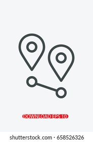 Destination icon, route icon, Vector