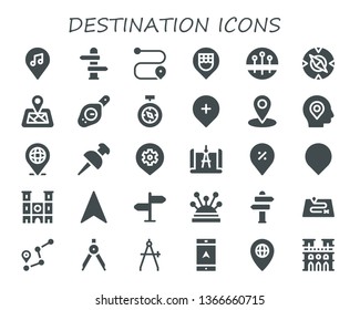 destination icon set. 30 filled destination icons.  Simple modern icons about  - Location, Direction, Route, Pins, Compass, Location pin, Gps, Pin, Place, Notre dame, Navigation