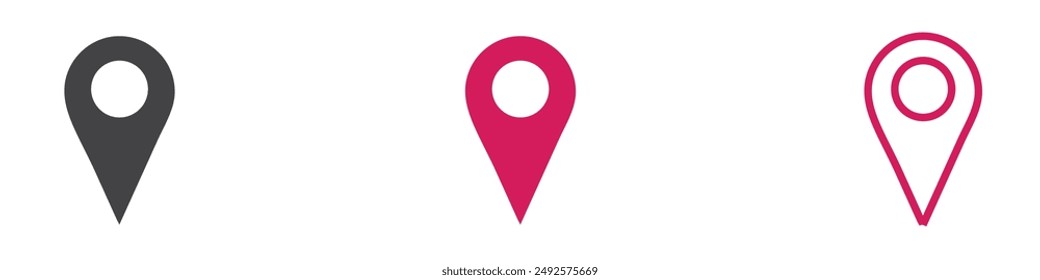 destination icon sign set in outline style graphics design