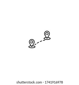 destination icon. simple, flat, black, outline. airport icon set.
