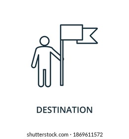 Destination icon. Simple line element from navigation collection. Filled Destination icon for templates, infographics and more.