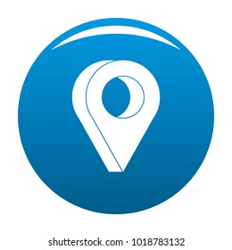 Destination icon vector blue circle isolated on white background 